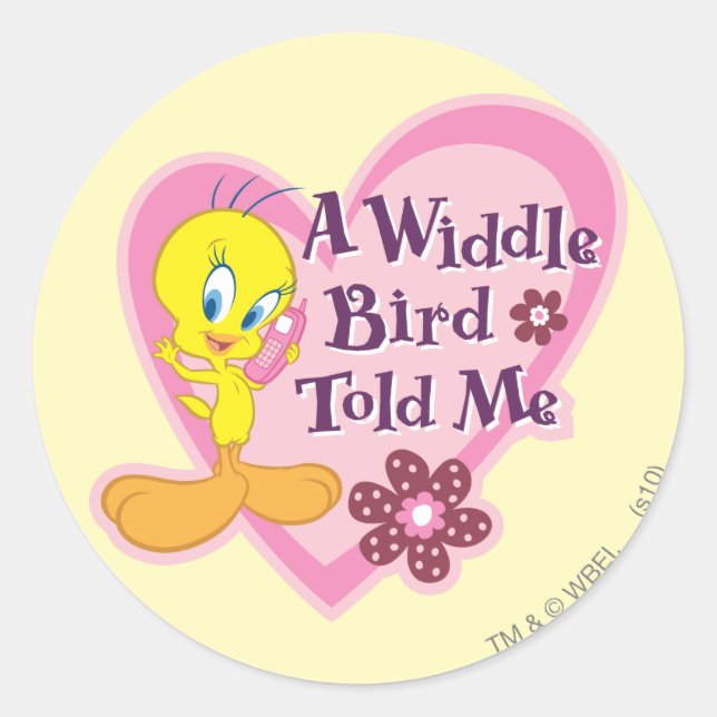 Adesivo TWEETY™ "Uma ave widdle me disse" (Frente)