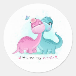 Adesivo Twin Aqua e Dinossauro Rosa 