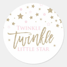 Twinkle Twinkle Little Star brilho rosa dourado