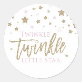 Adesivo Twinkle Twinkle Little Star brilho rosa dourado