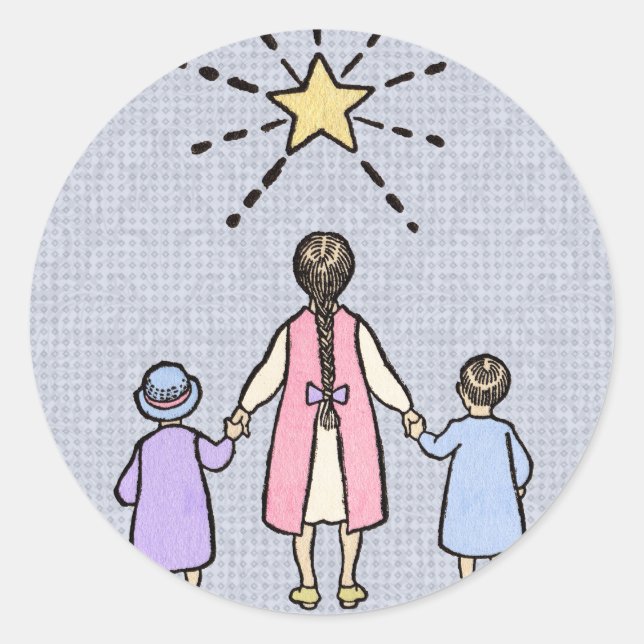 Adesivo Twinkle Twinkle Pequena Viagem de Estrelas Rhyme (Frente)