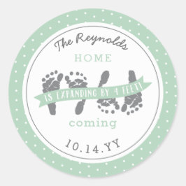 Adesivo Twins Anunciam Fita Verde de Quatro Pés Bebês