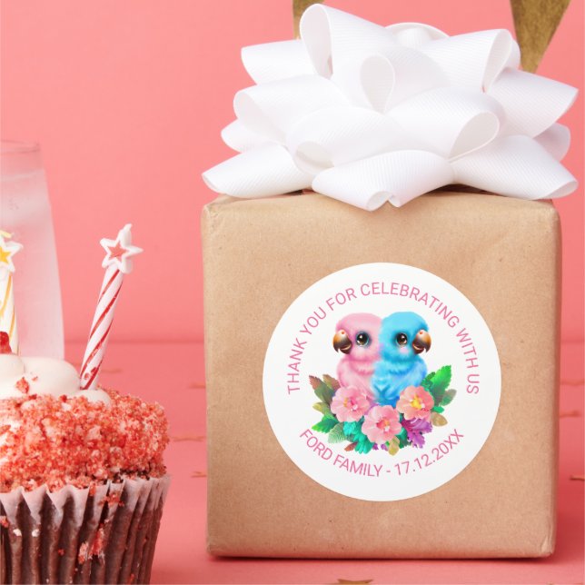 Adesivo Twins de Papagaio Bebês (Festa)