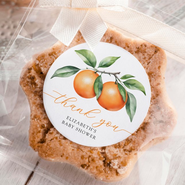 Adesivo Twins Laranja Chá de fraldas Obrigado (Criador carregado)