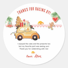 Adesivo Two Fast Christmas Gingerbread Car 2nd Birthday