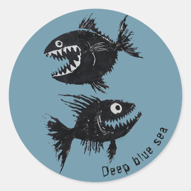 Adesivo Two scary fish, personalized (Frente)