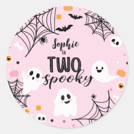 Adesivo Two Spooky Pink Halloween Ghost