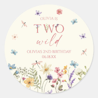 Adesivo Two Wild Wildflower Wild Flower 2nd Birthday Party