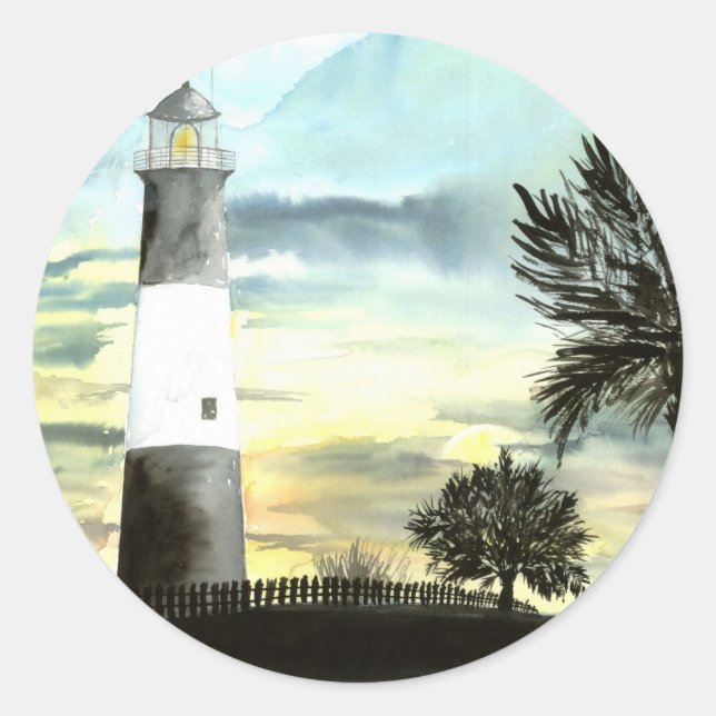 Adesivo TYBEE Island Lighthouse arte coletiva presentes (Frente)