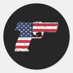 Adesivo U Pistola Americana Bandeira 4 De Julho