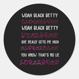 Adesivo Uau Black Betty Clonazepam Uau Black Betty Diazepa