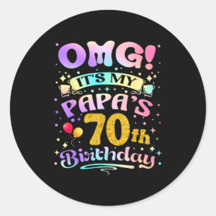 Adesivo Uau É o 70º Aniversário do Meu Papai Feliz 70 Anos