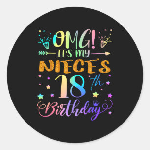Adesivo Uau É o Aniversário de 18 Anos da Minha Sobrinha D