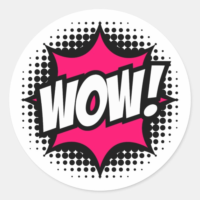 Adesivo UAU! Estilo de livro em banda desenhada (Frente)