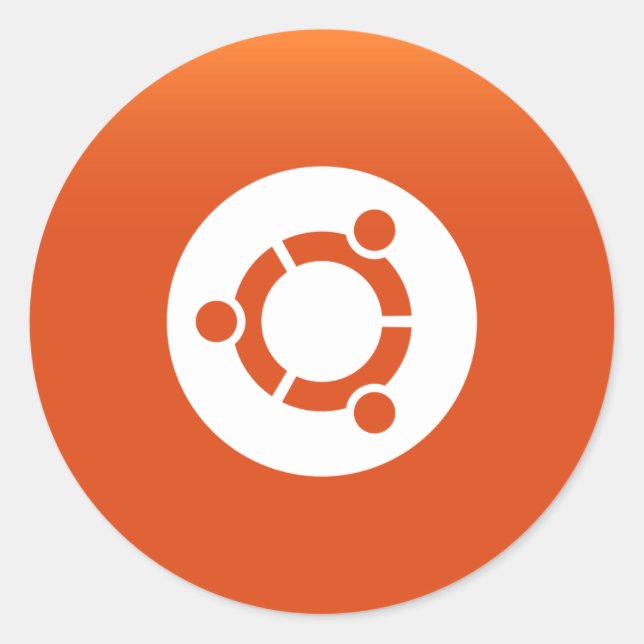 Adesivo Ubuntu laranja grdiant (Frente)