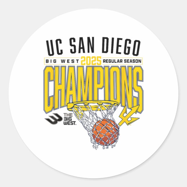 Adesivo Uc San Diego Tretons 2025 Regular Season Basketbal (Frente)
