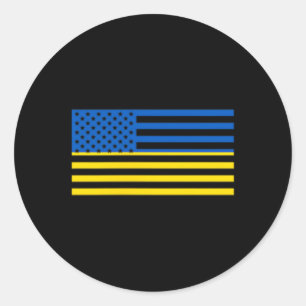 Adesivo Ucrânia Bandeira EUA Cidadão Americano Ucraniano B