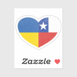 Adesivo Ucrânia, Chile, Sinalizador de Amor Cardíaco Chile