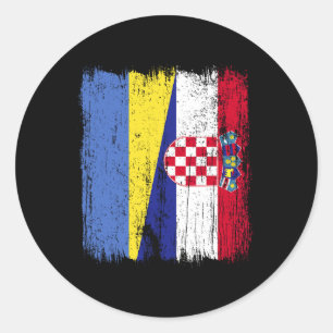 Adesivo Ucrânia Croácia Meia Bandeira Orgulhosa Ucraniana 