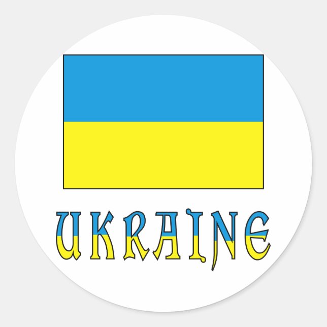 Adesivo Ucrânia e Bandeira da Ucrânia (Frente)