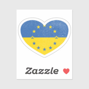 Adesivo Ucrânia Europa Ucrânia Sinalizador de Amor Coração