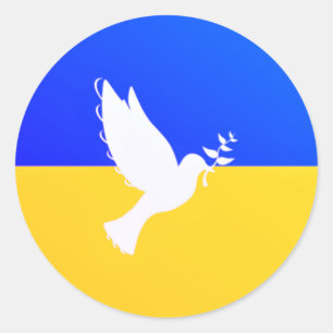 Adesivo Ucrânia Flag Peace Dove Sticker - Freedom - Peace