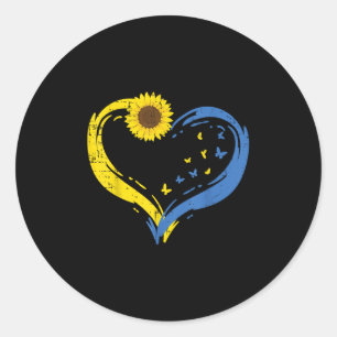 Adesivo Ucrânia Heart Sunflower Butterfly Ucraniana