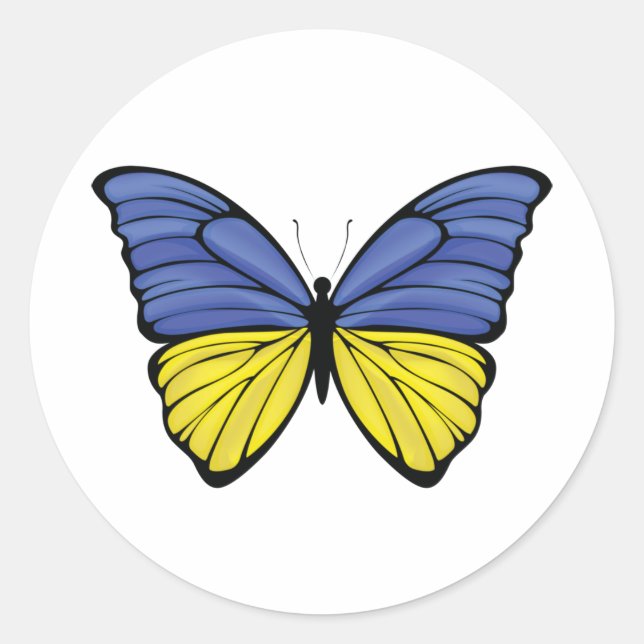 Adesivo Ucrânia Hypolimnas Butterfly (Frente)