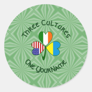 Adesivo Ucrânia Irlanda EUA Sinalizador Shamrock Personali
