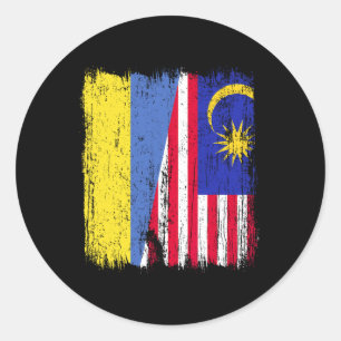 Adesivo Ucrânia Malásia Meia Bandeira Ucraniana Herança Ma