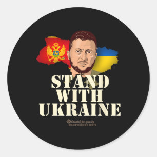 Adesivo Ucrânia Montenegro Volodymyr Zelensky Fica Com U
