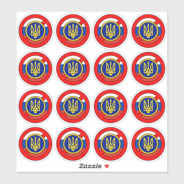 Adesivo Ucrânia - Não Rússia Sticker (Folha)