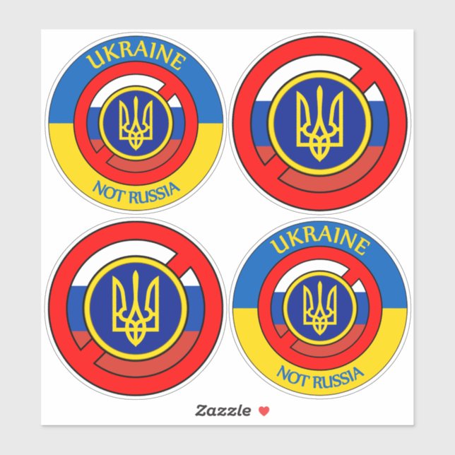Adesivo Ucrânia - Não Rússia Sticker (Folha)