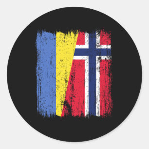 Adesivo Ucrânia Noruega Meia Bandeira Ucraniano Ascendênci