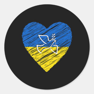 Adesivo Ucrânia Paz Pombo Amor Pare Guerra Conflito