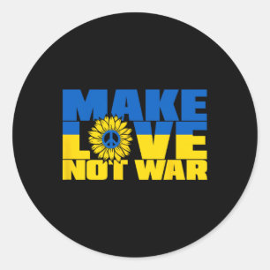 Adesivo Ucrânia Svg Faça Amor Não Guerra Girassol 