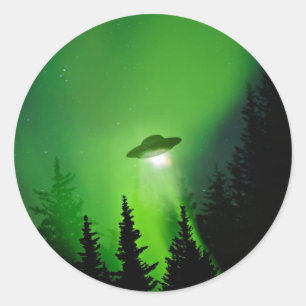 Adesivo UFO com aurora boreal