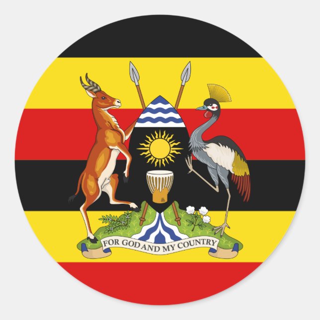 Adesivo Uganda Flag & Casaco de Arms, Flag do Uganda (Frente)