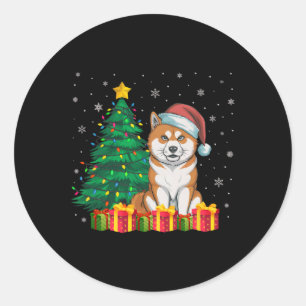 Adesivo Ugly Akita Inu Papai Noel Luzes De Natal Amor