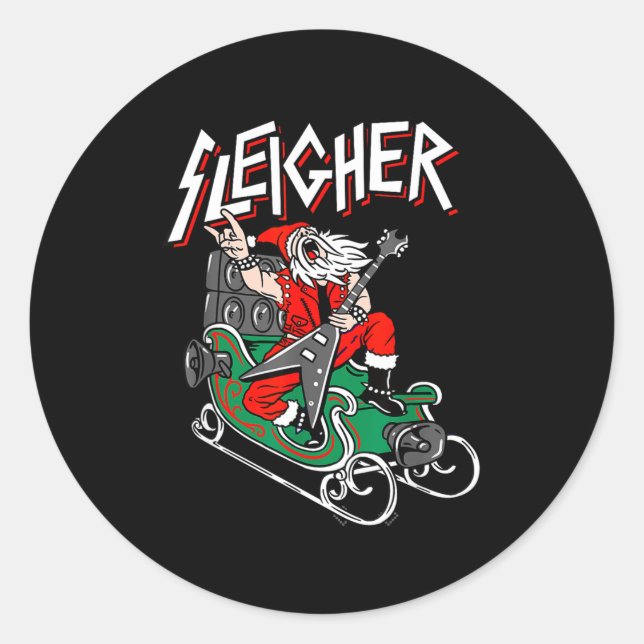 Adesivo Ugly Christmas Sweater Sleigher Heavy Metal Santa  (Frente)
