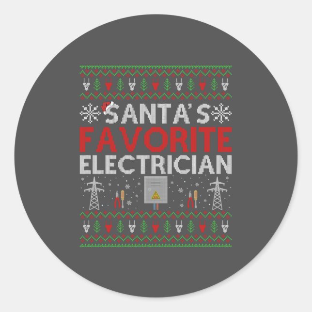 Adesivo Ugly Electrically Xmas Gift Papais noeis ama eletr (Frente)