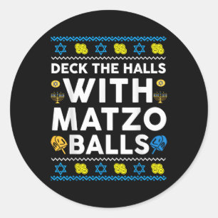 Adesivo Ugly Hanukkah Deck Hall Com Matzo Ball Chanukah J