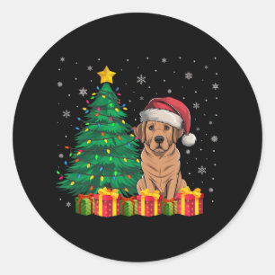 Adesivo Ugly Labrador Papai Noel Luz de Natal