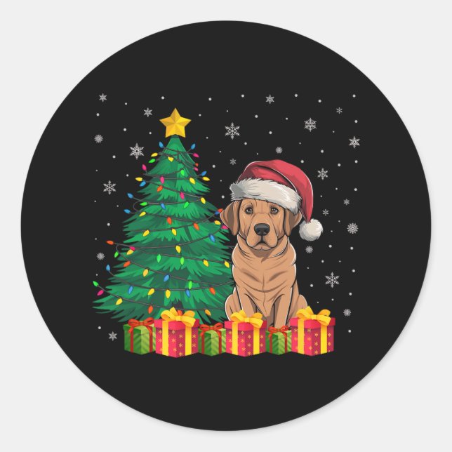 Adesivo Ugly Labrador Papai Noel Luz de Natal (Frente)