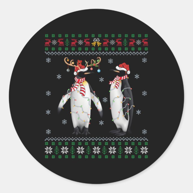 Adesivo Ugly Xmas Tree Lights Santa Hat Penguin Chris (Frente)