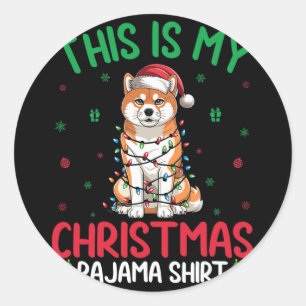 Adesivo Ugly Xmas Tree Papais noeis Akita Inu Dog Christma