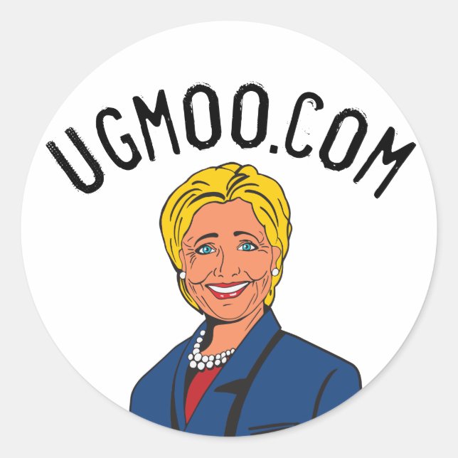 Adesivo Ugmoo.com Hillary Clinton Round Sticker (Frente)
