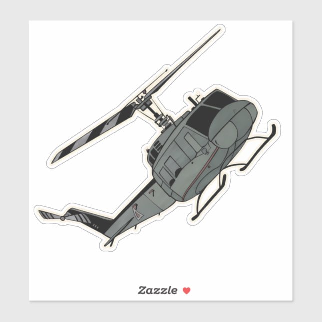 Adesivo UH-1, Huey, helicóptero militar (Folha)