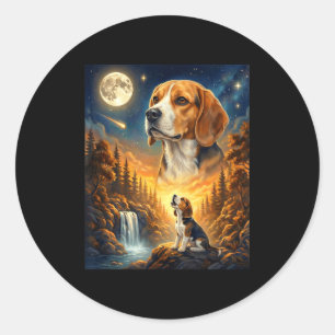 Adesivo Uivando para a lua meme animal cachorro beagle 
