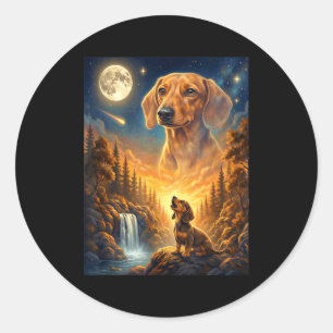 Adesivo Uivando para a lua meme animal cachorro dachshund